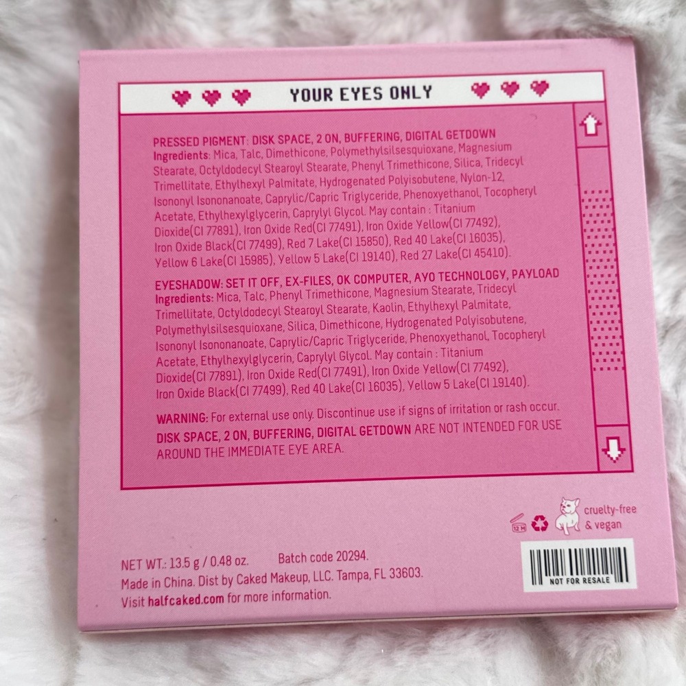 Half Caked "Your Eyes Only" 9 Pigment Eyeshadow Palette - NEW & UNUSED - Picture 4 of 4